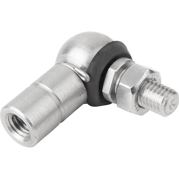 Angle Joint DIN71802 Left-Hand Thread, M05, Form:Cs W Retaining Clip, Stainless Steel 1.4305 Bright,